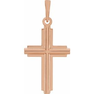14K Rose Cross Pendant - BN & CO JEWELRY