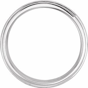 14K White 6 mm Wheat Pattern Band with Milgrain Size 11 - BN & CO JEWELRY