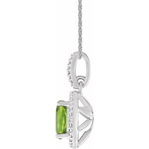 Sterling Silver Natural Peridot & .01 CTW Natural Diamond 18" Necklace - BN & CO JEWELRY
