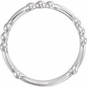 14K White Stackable Bead Ring - BN & CO JEWELRY