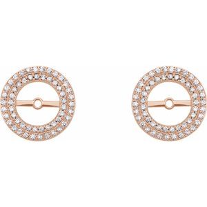 14K Rose 1/3 CTW Natural Diamond Earring Jackets - BN & CO JEWELRY