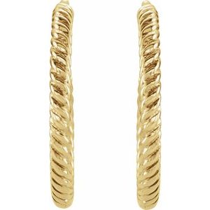 14K Yellow 17 mm Rope Hoop Earrings - BN & CO JEWELRY