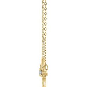 14K Yellow 1/10 CTW Natural Diamond Sideways Cross 16-18" Necklace - BN & CO JEWELRY