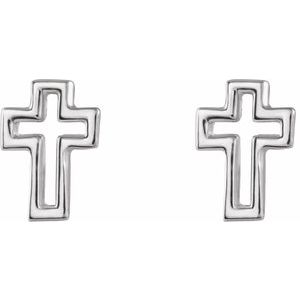 Sterling Silver Open Cross Earrings - BN & CO JEWELRY