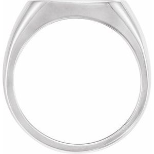 10K White 16 mm Square Signet Ring - BN & CO JEWELRY