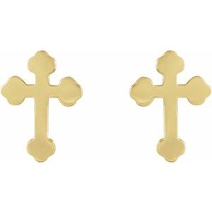 14K Yellow Cross Earrings - BN & CO JEWELRY