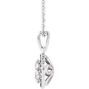 14K White Natural Blue Sapphire & 1/3 CTW Natural Diamond 16-18" Necklace - BN & CO JEWELRY