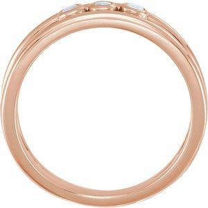 14K Rose Natural Opal Three-Stone Bezel-Set Ring - BN & CO JEWELRY