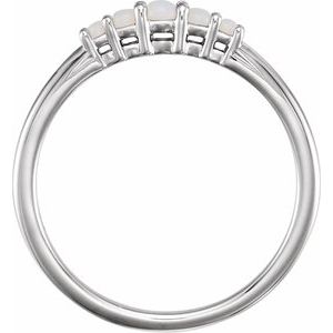 Sterling Silver Natural Opal Graduated Cabochon Ring - BN & CO JEWELRY