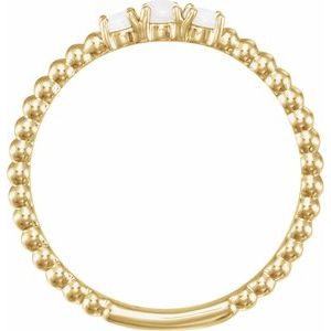 14K Yellow Natural Opal Beaded Stackable Ring - BN & CO JEWELRY