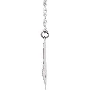Rhodium-Plated Sterling Silver Maine .015 CT Diamond State with Accented City Necklace - BN & CO JEWELRY