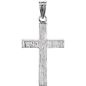 14K White 24x16 mm Cross Pendant - BN & CO JEWELRY
