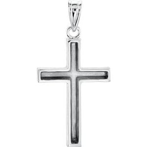 14K White 24x16 mm Cross Pendant - BN & CO JEWELRY