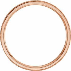 14K Rose 5 mm Flat Band with Hammered Texture & Milgrain Size 11.5 - BN & CO JEWELRY