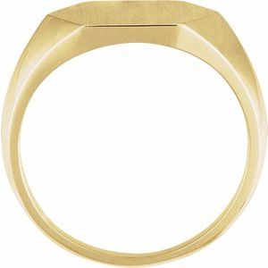 14K Yellow 14 mm Hexagon Signet Ring - BN & CO JEWELRY
