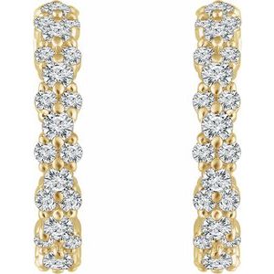 14K Yellow 5/8 CTW Natural Diamond Hoop Earrings - BN & CO JEWELRY
