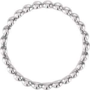 14K White 2.5 mm Stackable Bead Ring Size 7 - BN & CO JEWELRY