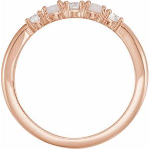 14K Rose Natural Opal & 1/5 CTW Natural Diamond Stackable Ring - BN & CO JEWELRY