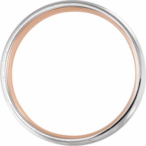 14K White/Rose 6 mm Beveled-Edge Band with Matte Finish Size 7.5 - BN & CO JEWELRY