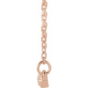 14K Rose 1/10 CTW Natural Diamond Milgrain Bar 16-18" Necklace - BN & CO JEWELRY