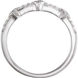 14K White 1/10 CTW Natural Diamond Stackable Ring - BN & CO JEWELRY