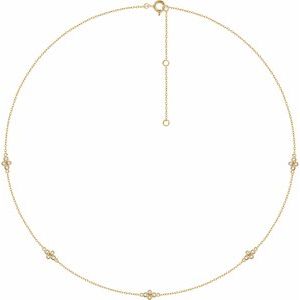 14K Yellow 1/6 CTW Natural Diamond 5-Station 18" Necklace - BN & CO JEWELRY