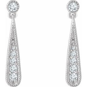 14K White 1/6 CTW Natural Diamond Teardrop Earrings - BN & CO JEWELRY