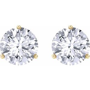 14K Yellow 6.5 mm Round Forever Oneâ„¢ Lab-Grown Colorless Moissanite Earrings - BN & CO JEWELRY