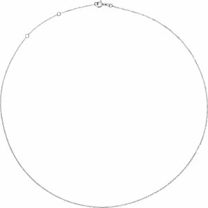 10K White 1 mm Adjustable Diamond-Cut Cable 16-18" Chain - BN & CO JEWELRY