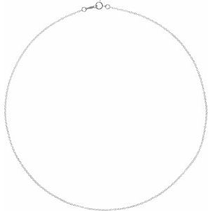 18K White 1.3 mm Cable 24" Chain - BN & CO JEWELRY