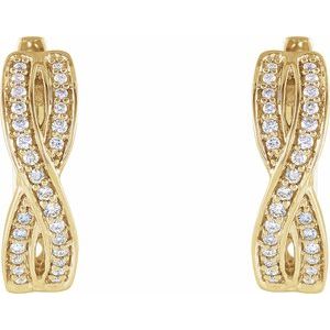 14K Yellow 1/5 CTW Diamond Infinity-Inspired Hoop Earrings - BN & CO JEWELRY