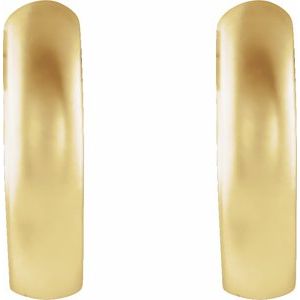 14K Yellow 9.5 mm Hinged Huggie Hoop Earrings - BN & CO JEWELRY