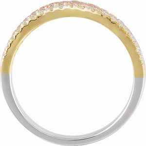 14K White/Yellow/Rose 1/2 CTW Natural Diamond Stacked Ring - BN & CO JEWELRY