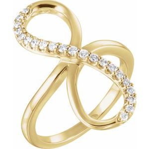14K Yellow 1/4 CTW Natural Diamond Infinity-Inspired Ring - BN & CO JEWELRY