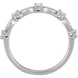 14K White 1/5 CTW Natural Diamond Stackable Ring - BN & CO JEWELRY