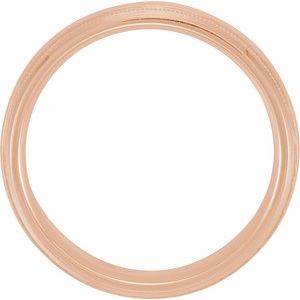 14K Rose 7 mm Half Round Band with Hammered Texture & Milgrain - BN & CO JEWELRY
