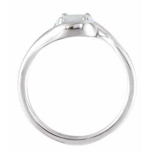 Sterling Silver Natural Opal Bypass Ring - BN & CO JEWELRY