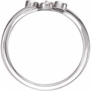 14K White 1/5 CTW Diamond Three-Stone Fringe V Ring - BN & CO JEWELRY