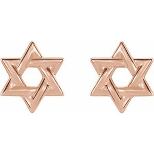 14K Rose Star of David Earrings - BN & CO JEWELRY
