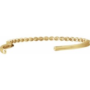 14K Yellow 1/6 CTW Natural Diamond Stackable Bangle 7" Bracelet - BN & CO JEWELRY