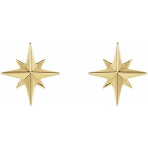 14K Yellow Star Earrings - BN & CO JEWELRY