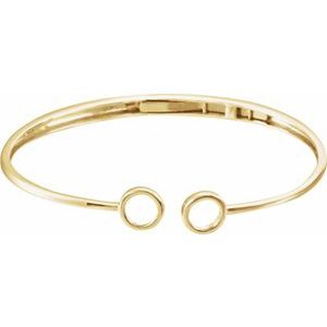 14K Yellow Hinged Circle Cuff 7" Bracelet - BN & CO JEWELRY