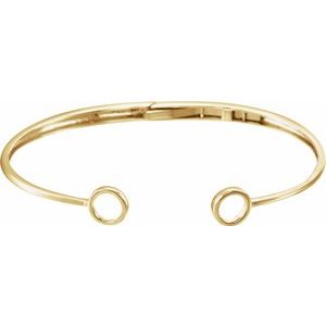 14K Yellow Hinged Circle Cuff 7" Bracelet - BN & CO JEWELRY
