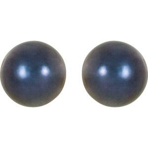 14K Yellow 6 mm Cultured Black Akoya Pearl Earrings - BN & CO JEWELRY