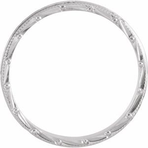 Platinum 3 mm Design-Engraved Milgrain Band Size 5 - BN & CO JEWELRY