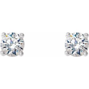 14K White 1/5 CTW Lab-Grown Diamond 4-Prong Stud Earrings - BN & CO JEWELRY