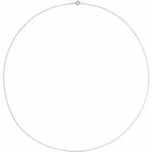 10K White 1 mm Adjustable Solid Cable 16-18" Chain - BN & CO JEWELRY