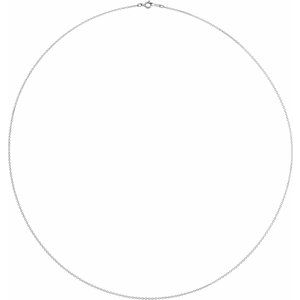 10K White 1 mm Solid Cable 20" Chain - BN & CO JEWELRY