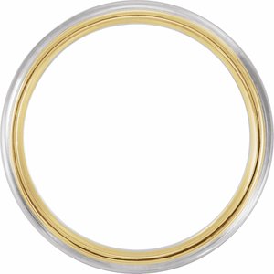 14K Yellow & White 6 mm Half Round Band with Milgrain Size 9 - BN & CO JEWELRY