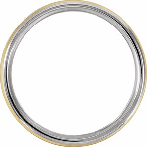 14K White/Yellow/White 6 mm Grooved Band Size 10 - BN & CO JEWELRY
